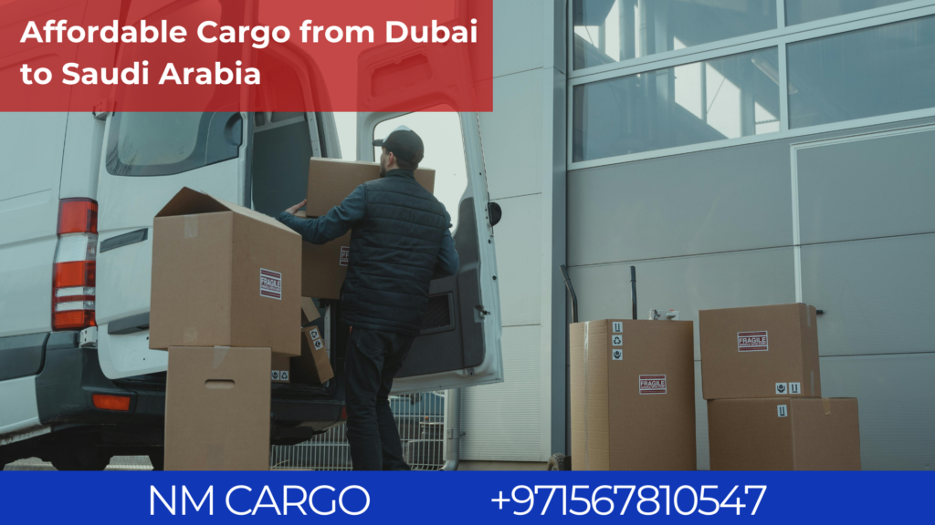Affordable cargo shipping options from Dubai to Saudi Arabia.