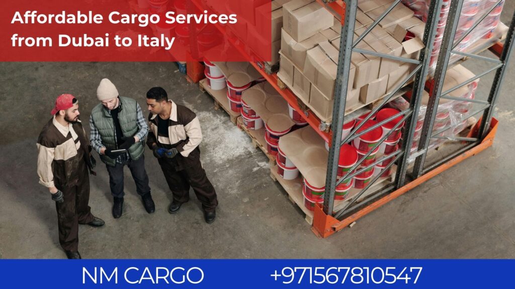 Affordable cargo services from Dubai to Italy for commercial and personal goods.