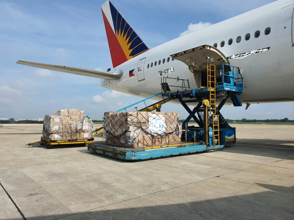 Air cargo shipping from JBR to Russia for urgent deliveries.
