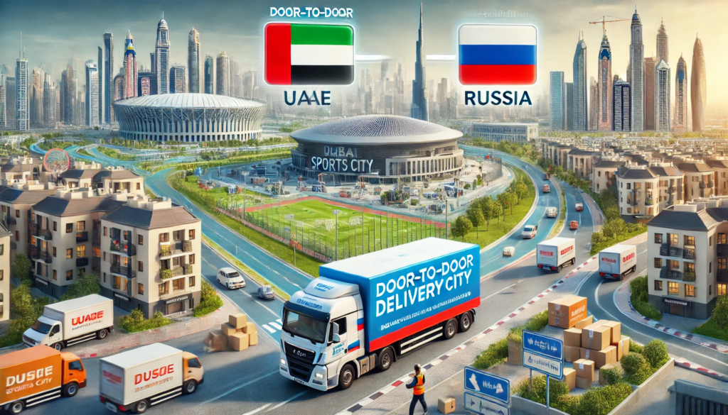 Door-to-door delivery services from Sports City to Russia for convenient shipping.