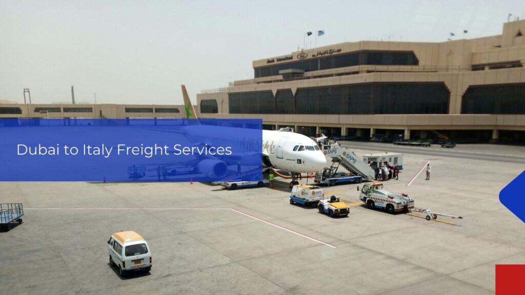 Freight services from Dubai to Italy with LCL and FCL container options.