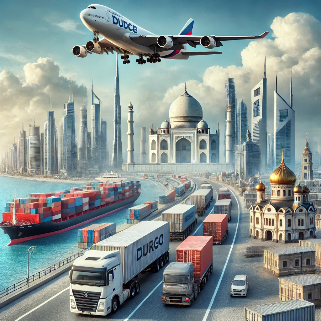 Logistics services from Dubai to Russia including air, sea, and door-to-door cargo solutions for commercial, personal, and car shipments.