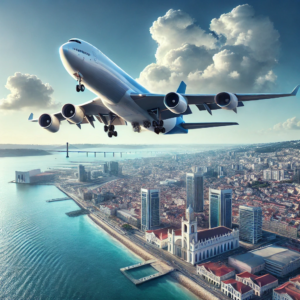 Air cargo transport for goods from Dubai to Lisbon, emphasizing speed and reliability.