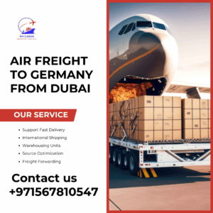 Air freight services for shipping goods from Dubai to Germany.