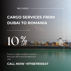 Cargo shipment from Dubai to Romania for personal and business deliveries.